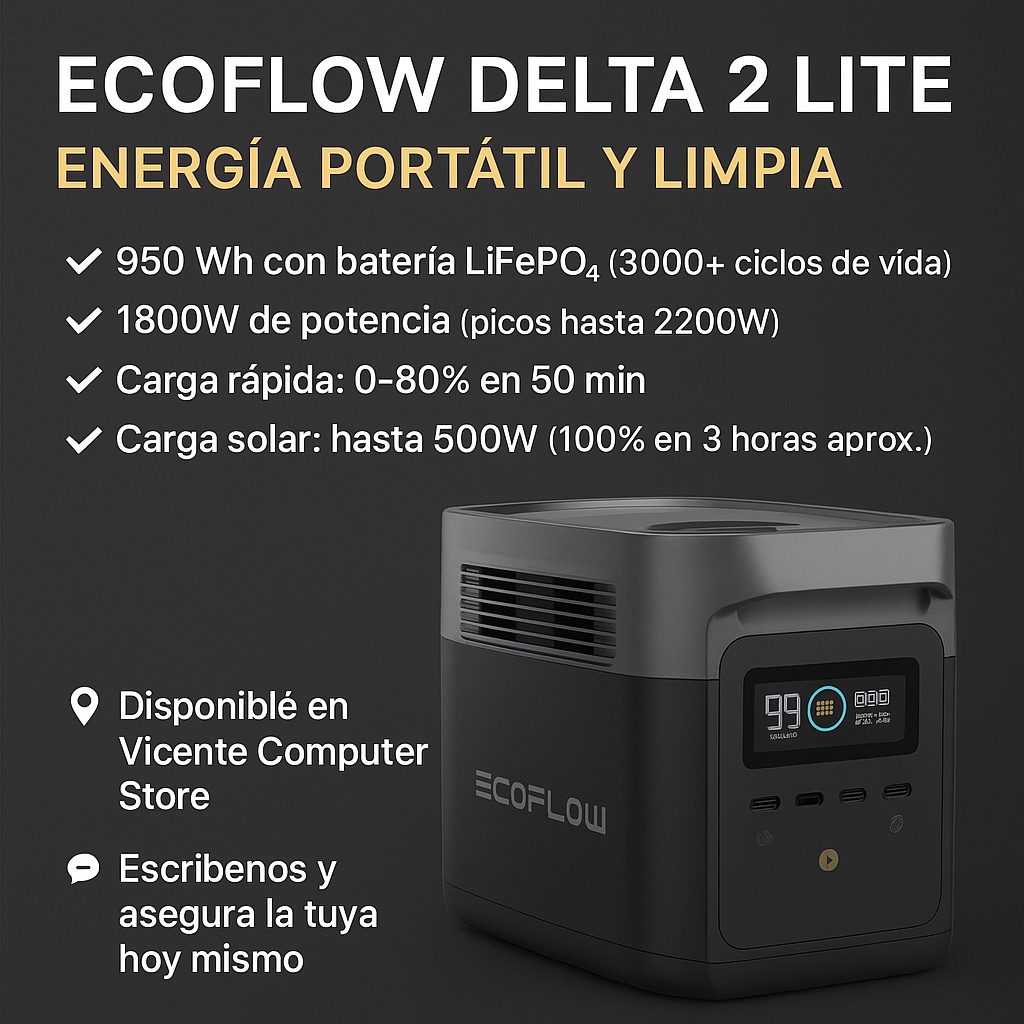 ECOFLOW DELTA 2 LITE/1800W(PICOS 2200W)
