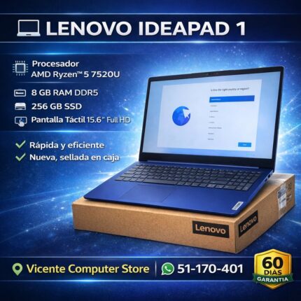 Lenovo IDEAPAD 1/ AMD ryzen 5 7520U/8GB RAM DDR5/ 512GB SSD/15.6"