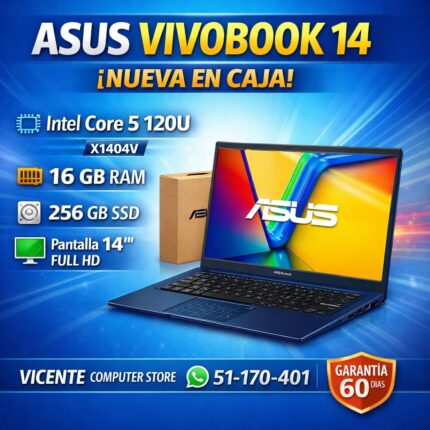 Asus VivoBook 14/ core 5 120U/ 8GB RAM DDR4/ 256GB SSD/14"FULLHD
