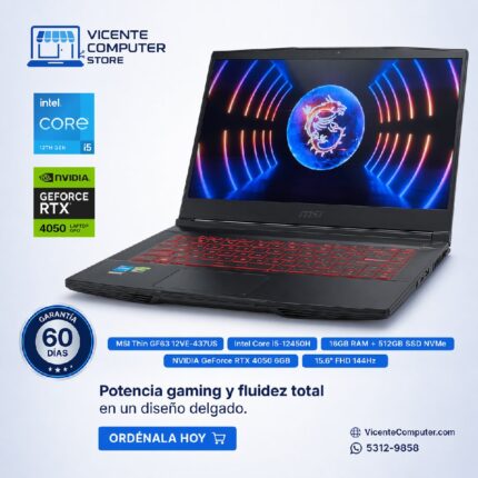 MSI THIN GF63/CORE I5/RTX 4050 6GB