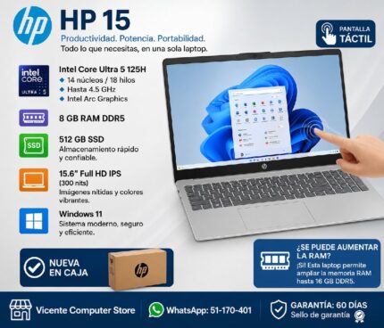 HP 15 ultra 5 125H(8/512)