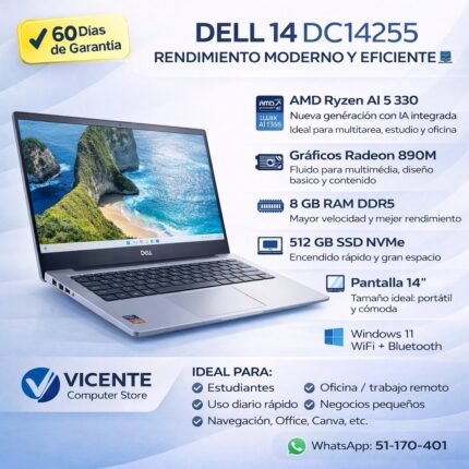 Dell 14/AMD AI RYZEN 5 330(8DDR5/512)
