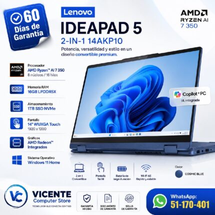 Lenovo ideapad 5 2 en 1/ AMD Ryzen 7 350/ 16Gb/ 1TB