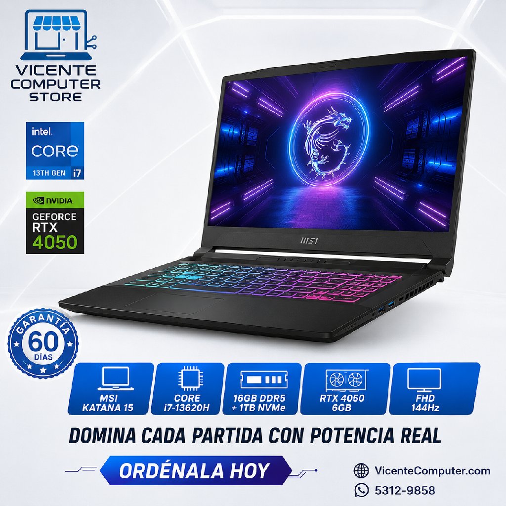 scaled_1000178179 MSI KATANA 15/CORE I7/RTX 4050 6GB - Imagen 1