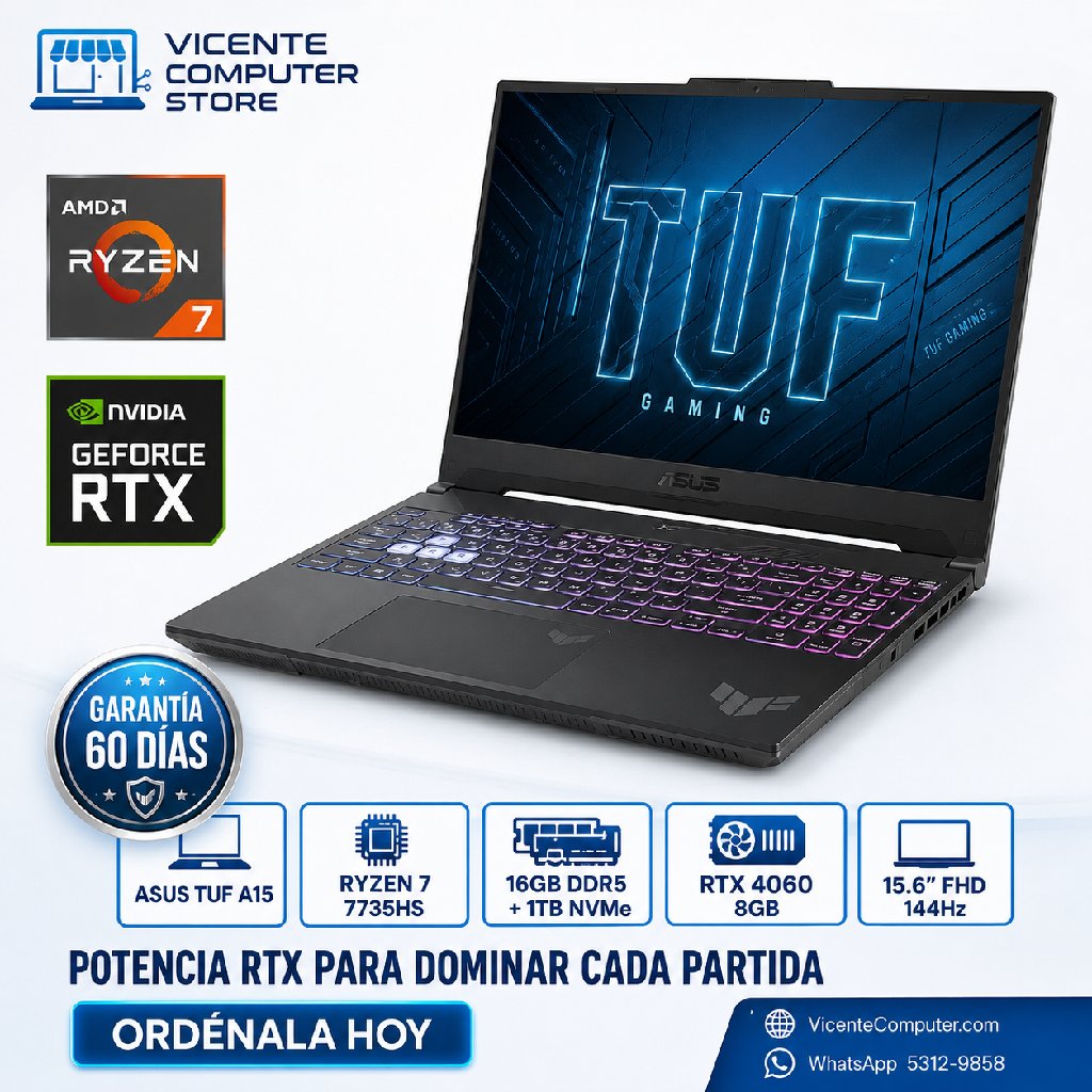 scaled_1000178591 ASUS TUF GAMING A15/RYZEN 7/RTX 4060 8GB - Imagen 1
