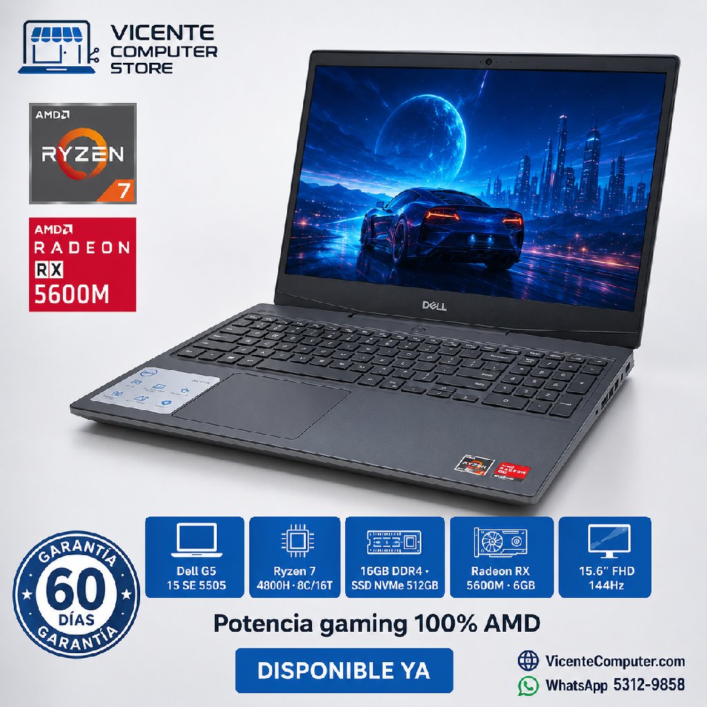 scaled_1000184790 DELL G5/RYZEN 7/RADEON RX 5600M 6GB - Imagen 1