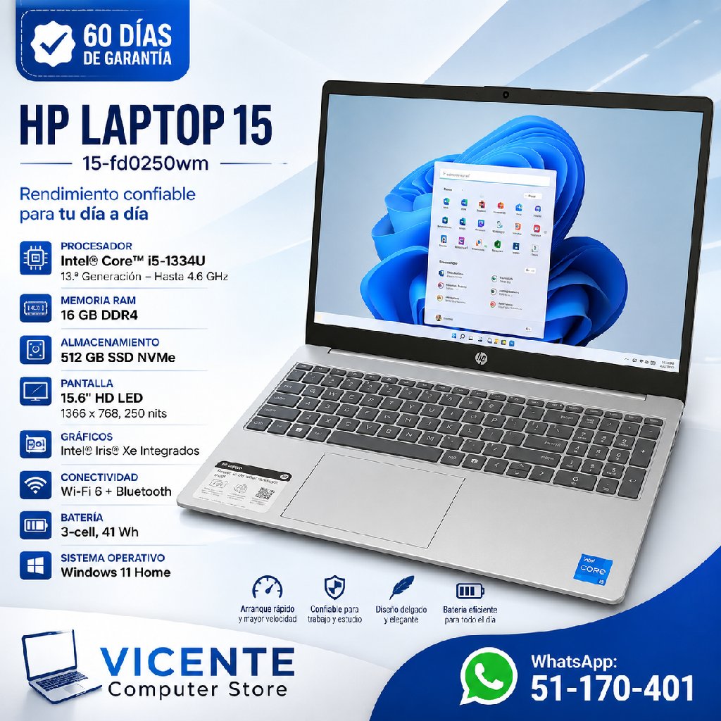 scaled_1000933105 HP 15/ core i5-1334U/ 16GB/ 512GB - Imagen 1