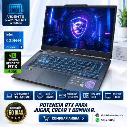 MSI CYBORG 15/CORE I7/RTX 4050 6GB