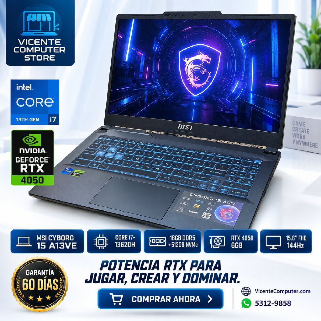 scaled_1000191412 MSI CYBORG 15/CORE I7/RTX 4050 6GB - Imagen 1