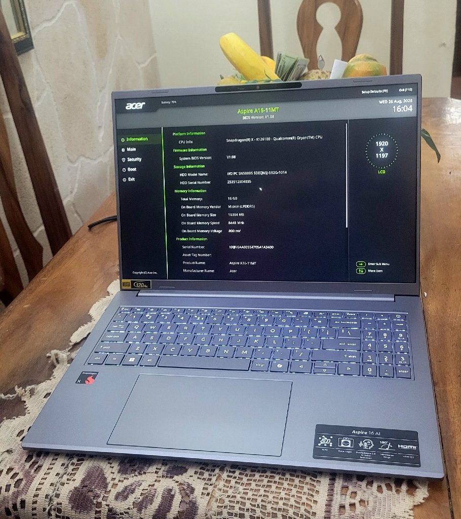 scaled_1000983375 Acer Aspire 16 / Snapdragon X/16GB RAM DDR5/ 512GB SSD 1 - Imagen 1