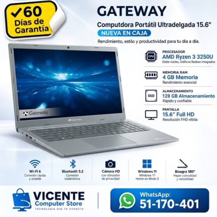 Gateway/ AMD RYZEN 3 3250U/4GB/ 128GB